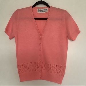 ❌SOLD❌St. John Knits Saks Fifth Avenue Cardigan Sweater Top Pink Size S